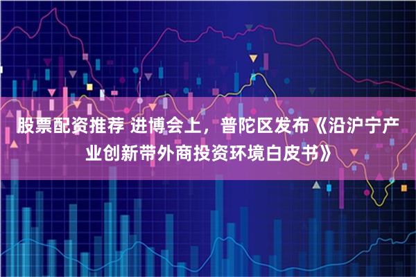 股票配资推荐 进博会上，普陀区发布《沿沪宁产业创新带外商投资环境白皮书》